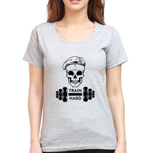 Load image into Gallery viewer, Gym Train Hard T-Shirt for Women-Grey Melange-Ektarfa.online
