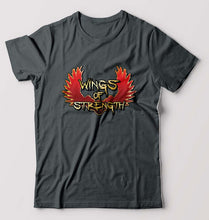 Load image into Gallery viewer, Wings of Strength T-Shirt for Men-S(38 Inches)-Steel grey-Ektarfa.online
