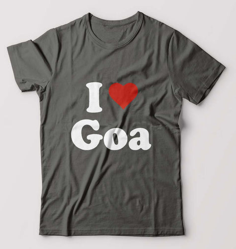 I Love Goa T-Shirt for Men-Charcoal-Ektarfa.online