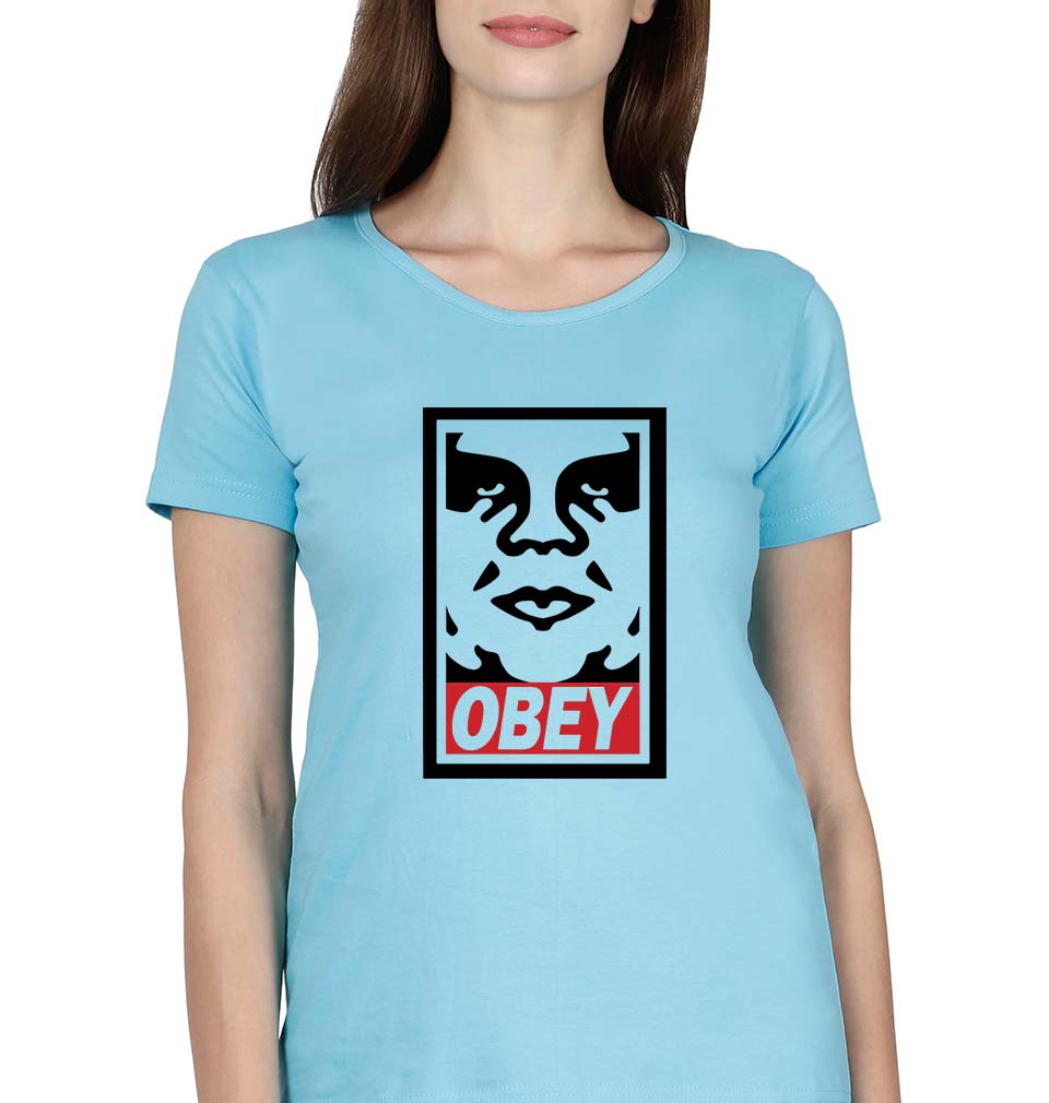 Obey T-Shirt for Women-XS(32 Inches)-SkyBlue-Ektarfa.online