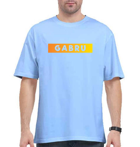 Gabru Oversized T-Shirt for Men-Baby Blue-Ektarfa.online