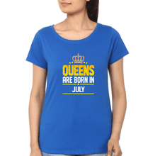Load image into Gallery viewer, Queens Are Born In July T-Shirt for Women-Royal Blue-Ektarfa.online
