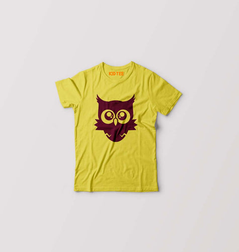 Cute Baby Owl Kids T-Shirt for Boy/Girl-Mustard Yellow-Ektarfa.online