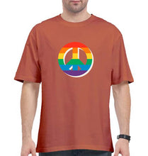 Load image into Gallery viewer, Peace Pride Oversized T-Shirt for Men-Coral-Ektarfa.online
