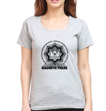 Load image into Gallery viewer, Magnetic fields T-Shirt for Women-XS(32 Inches)-Grey Melange-Ektarfa.online
