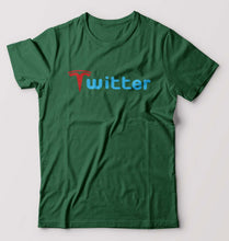 Load image into Gallery viewer, Elon Musk Twitter x Tesla T-Shirt for Men-Dark Green-Ektarfa.online
