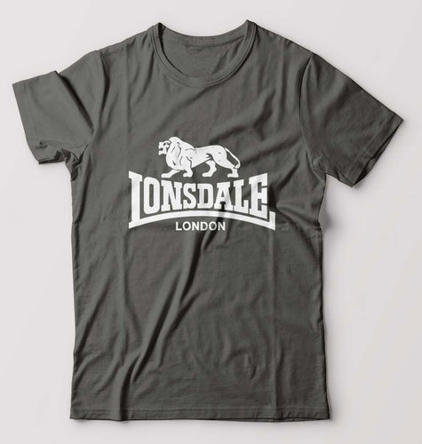 Lonsdale T-Shirt for Men-S(38 Inches)-Charcoal-Ektarfa.online