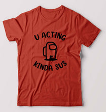 Load image into Gallery viewer, Among Us T-Shirt for Men-S(38 Inches)-Brick Red-Ektarfa.online
