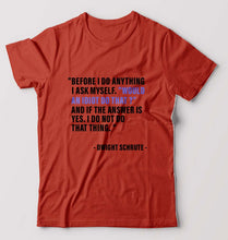 Load image into Gallery viewer, Dwight Schrute T-Shirt for Men-Brick Red-Ektarfa.online
