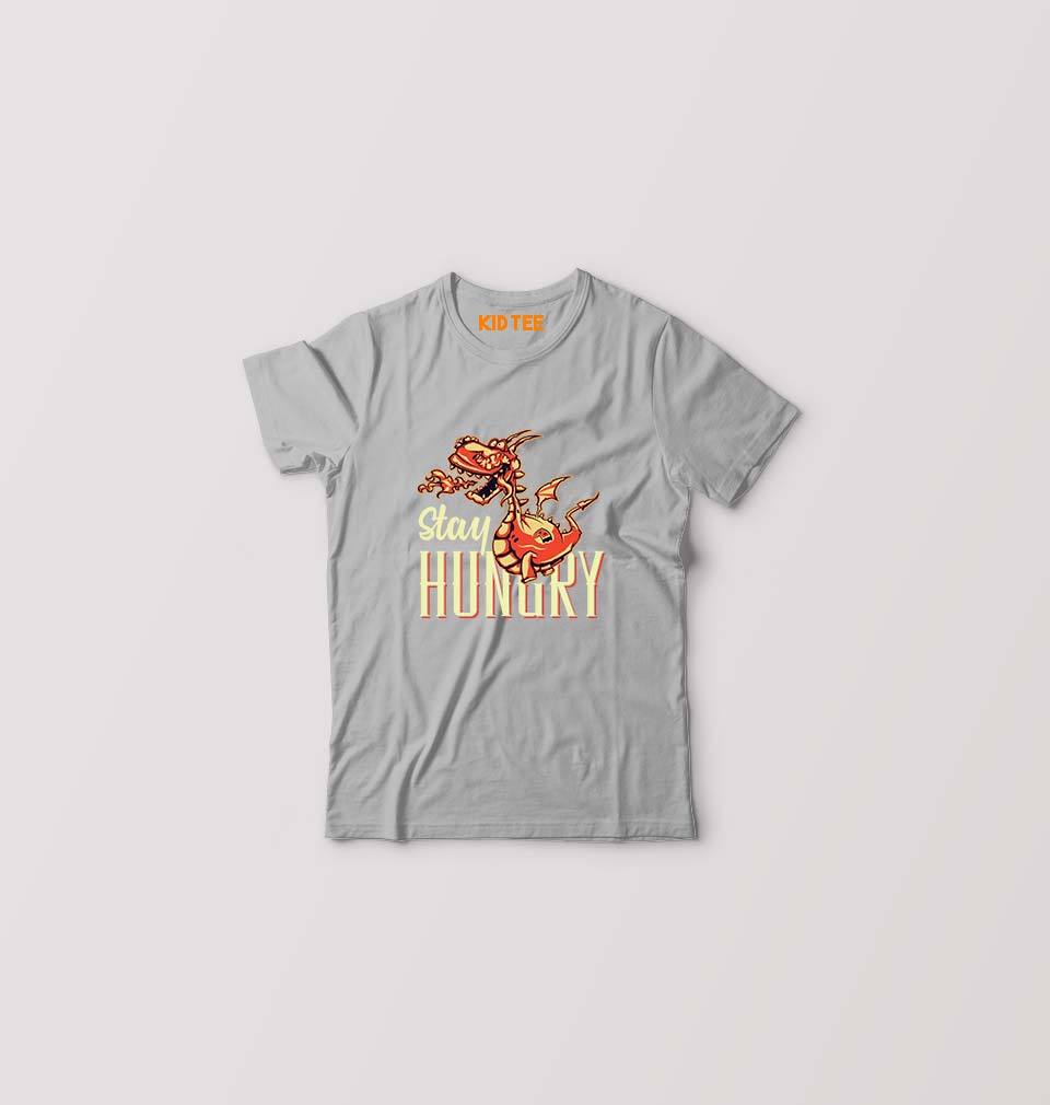 Hungry Dragon Kids T-Shirt for Boy/Girl-0-1 Year(20 Inches)-Grey-Ektarfa.online