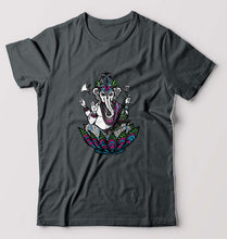 Load image into Gallery viewer, Psychedelic Ganesha T-Shirt for Men-S(38 Inches)-Steel Grey-Ektarfa.online
