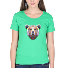 Load image into Gallery viewer, Bear T-Shirt for Women-XS(32 Inches)-flag green-Ektarfa.online
