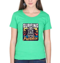 Load image into Gallery viewer, Surfing California T-Shirt for Women-XS(32 Inches)-Flag Green-Ektarfa.online
