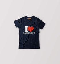 Load image into Gallery viewer, I Love Badminton Kids T-Shirt for Boy/Girl-Navy Blue-Ektarfa.online
