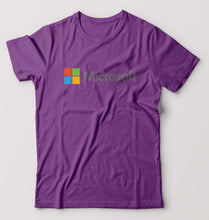 Load image into Gallery viewer, Microsooft T-Shirt for Men-S(38 Inches)-Purple-Ektarfa.online
