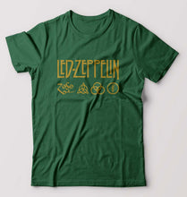 Load image into Gallery viewer, Led Zeppelin T-Shirt for Men-S(38 Inches)-Bottle Green-Ektarfa.online
