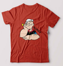 Load image into Gallery viewer, Popeye T-Shirt for Men-S(38 Inches)-Brick Red-Ektarfa.online
