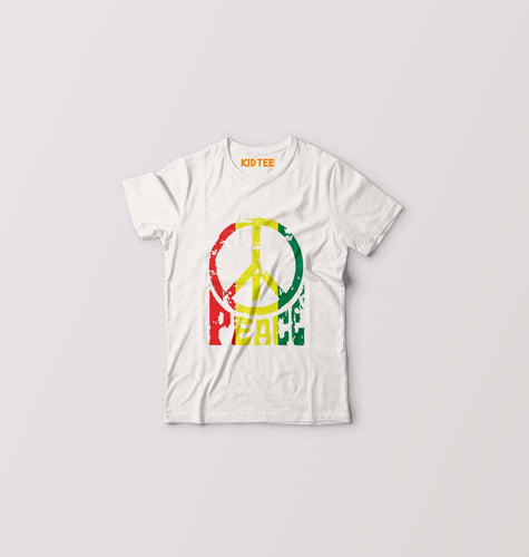 Bob Marley Peace Kids T-Shirt for Boy/Girl-White-Ektarfa.online