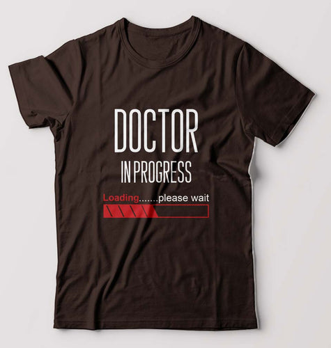 Doctor in progress T-Shirt for Men-S(38 Inches)-Coffee Brown-Ektarfa.online