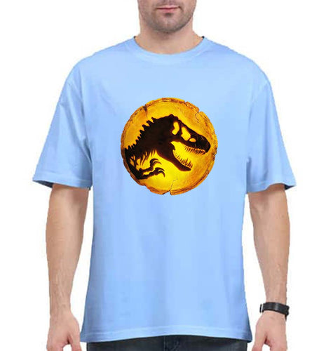 Jurassic World Oversized T-Shirt for Men-Baby Blue-Ektarfa.online