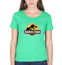 Load image into Gallery viewer, Jurassic Park T-Shirt for Women-XS(32 Inches)-flag green-Ektarfa.online
