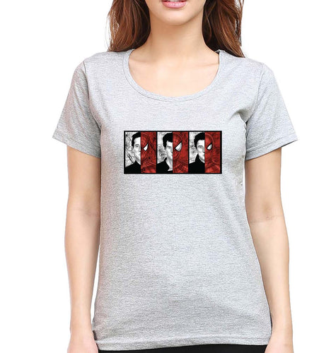 Spiderman Superhero T-Shirt for Women-Grey Melange-Ektarfa.online