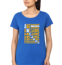 Load image into Gallery viewer, Awesome T-Shirt for Women-XS(32 Inches)-Royal Blue-Ektarfa.online
