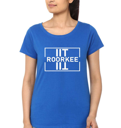 IIT Roorkee T-Shirt for Women-XS(32 Inches)-Royal Blue-Ektarfa.online