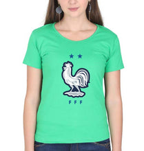 Load image into Gallery viewer, France Football T-Shirt for Women-Flag Green-Ektarfa.online
