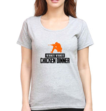 Load image into Gallery viewer, PUBG Winner Winner Chicken Dinner T-Shirt for Women-Grey Melange-Ektarfa.online
