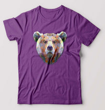 Load image into Gallery viewer, Bear T-Shirt for Men-S(38 Inches)-Purpul-Ektarfa.online

