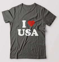 Load image into Gallery viewer, I Love USA T-Shirt for Men-Charcoal-Ektarfa.online

