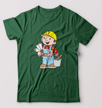 Load image into Gallery viewer, Bob the Builder T-Shirt for Men-S(38 Inches)-Dark Green-Ektarfa.online
