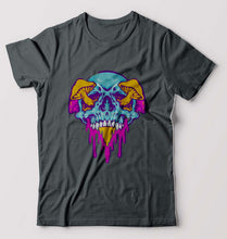 Load image into Gallery viewer, Trippy Psychedelic Skull T-Shirt for Men-Steel grey-Ektarfa.online
