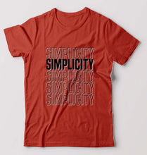 Load image into Gallery viewer, Simplicity T-Shirt for Men-S(38 Inches)-Brick Red-Ektarfa.online
