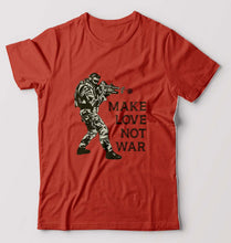 Load image into Gallery viewer, Guns N&#39; Roses Make Love Not War T-Shirt for Men-S(38 Inches)-Brick Red-Ektarfa.online
