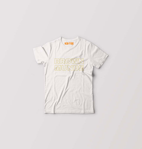 BROWN MUNDE Kids T-Shirt for Boy/Girl-White-Ektarfa.online