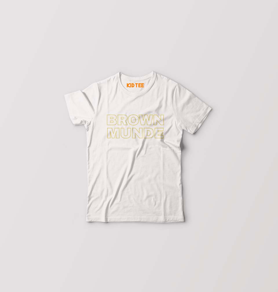 BROWN MUNDE Kids T-Shirt for Boy/Girl-White-Ektarfa.online