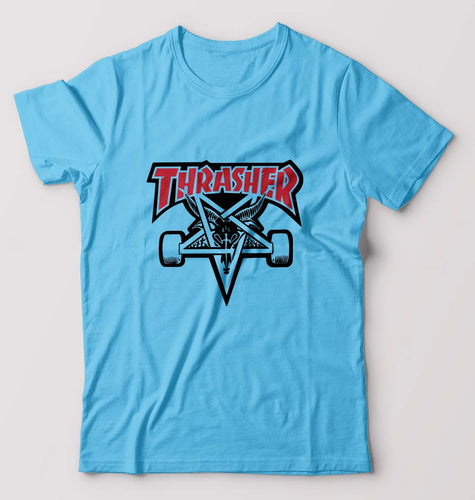Thrasher T-Shirt for Men-S(38 Inches)-Light Blue-Ektarfa.online