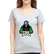Load image into Gallery viewer, Battlegrounds Mobile India (BGMI) T-Shirt for Women-Grey Melange-Ektarfa.online
