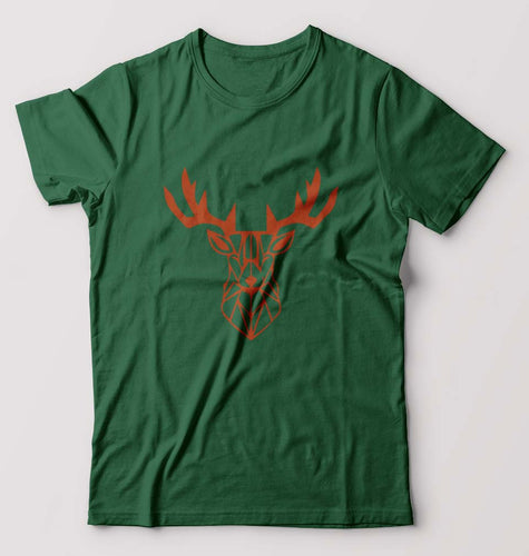 Deer T-Shirt for Men-Bottle Green-Ektarfa.online
