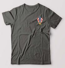 Load image into Gallery viewer, Croatia Football T-Shirt for Men-S(38 Inches)-Charcoal-Ektarfa.online
