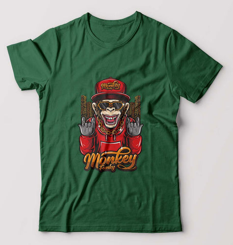 Hip Hop Monkey T-Shirt for Men-Bottle Green-Ektarfa.online
