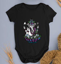 Load image into Gallery viewer, Psychedelic Ganesha Kids Romper For Baby Boy/Girl-0-5 Months(18 Inches)-Black-Ektarfa.online
