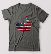 Load image into Gallery viewer, USA America T-Shirt for Men-S(38 Inches)-Charcoal-Ektarfa.online
