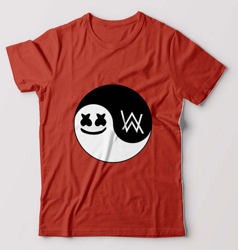 alan walker marshmello T-Shirt for Men-Brick Red-Ektarfa.online