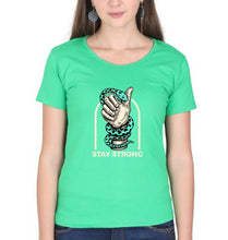 Load image into Gallery viewer, Stay Strong T-Shirt for Women-XS(32 Inches)-Flag Green-Ektarfa.online
