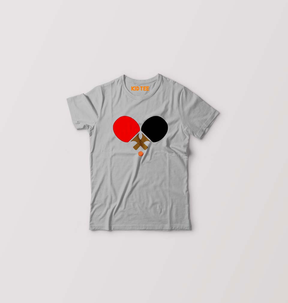 Table Tennie (TT) Kids T-Shirt for Boy/Girl-Grey-Ektarfa.online