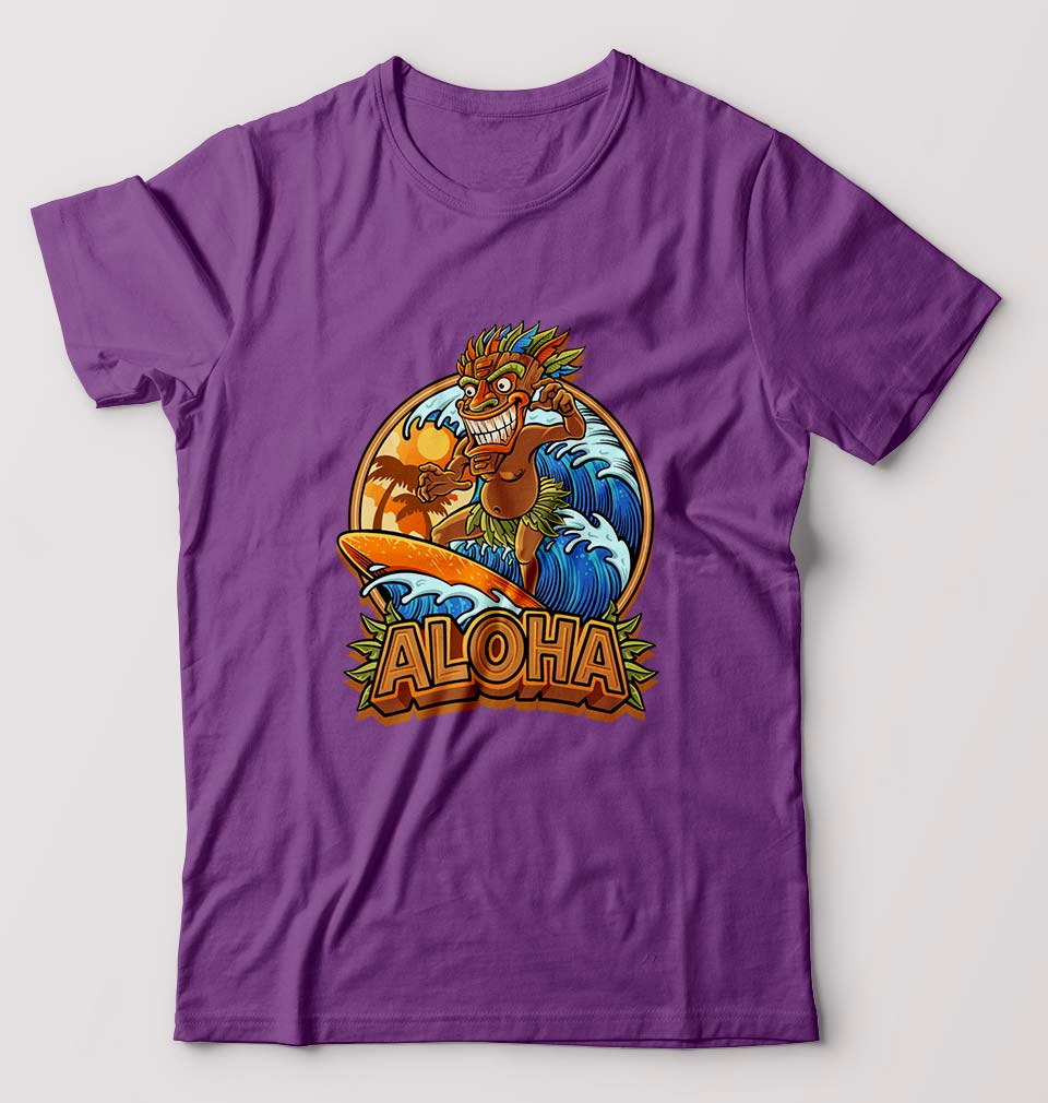 Aloha T-Shirt for Men-S(38 Inches)-Purpul-Ektarfa.online