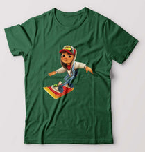 Load image into Gallery viewer, Subway Surfers T-Shirt for Men-S(38 Inches)-Bottle Green-Ektarfa.online
